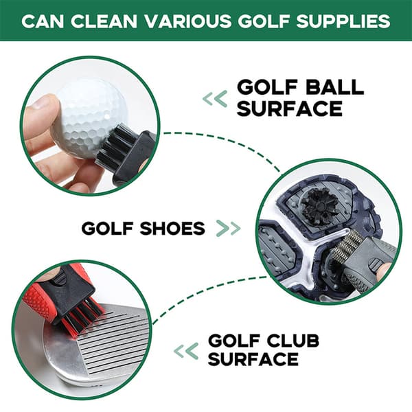 Kannettava 2-in-1 golfmailan puhdistusharja Grey