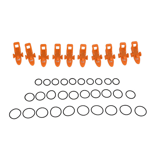 Fiskespöhållare för krokar, beteshållare med 3 storlekar elastiska gummiringar för utomhusfiske, orange
