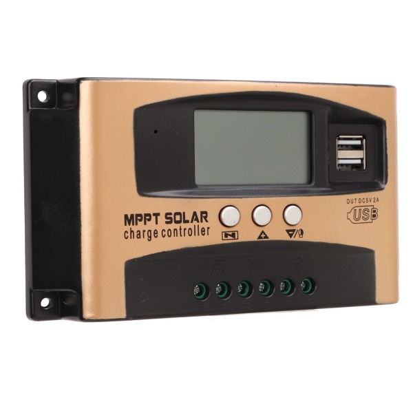 Solar Charge Controller MPPT Solar Charge Controller Solar Panel Regulator med LCD-skjerm Parameter Justerbar Gull 100A