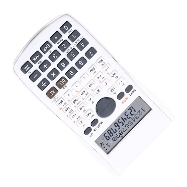 Scientific Calculator 12 cifret 240 funktioner Multifunktion stort display funktion lommeregner med glidende hårdt låg Hvid