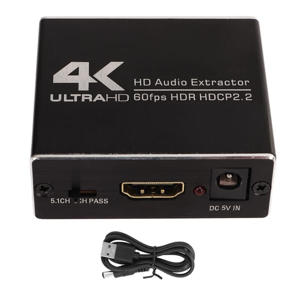 HD Multimedia Interface Splitter 5.1 Kanal HD Lydsignal Konverter HD Multimedia Interface Lyduttrekker
