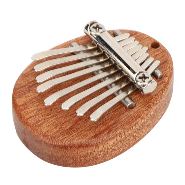 Tommelfingerklaver 8 tangenter Mini bærbart akrylmateriale Dekorationsgave MusikinstrumentOval råtræ
