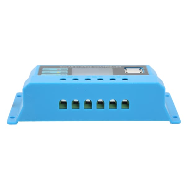 12V 24V solpanel-controller LCD-display fotovoltaisk ladecontroller med stik blå 30A