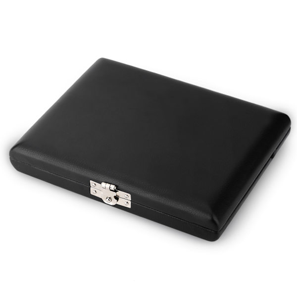 PU lædercover Sort saxofon Klarinet Reed Container Box Case med Slots til 6 stk Reeds