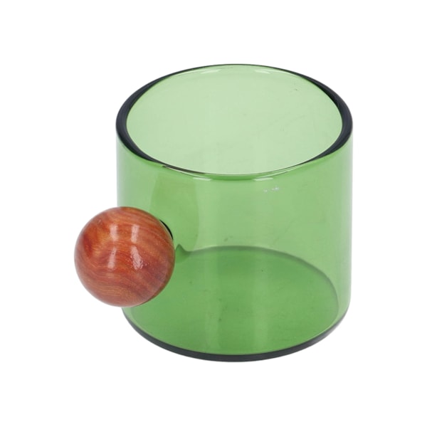 Kaffe Kop Multifunktionel Varmebestandig Simpel og Vintage Stil Glas Kaffe Krus med Træ Kugle til Kaffe Øl Te Grøn