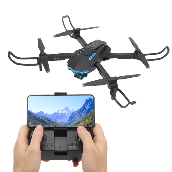 X6 Drone 4K Dual Camera HD Luftfotografering Drone Optisk Flow Lokalisering 3 Sidet Hindring Undgåelse RC Quadcopter Dual Battery