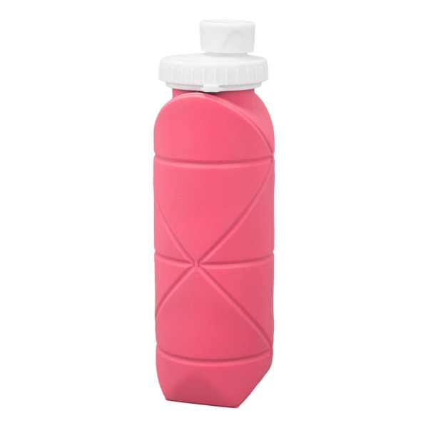 600 ml kokoontaitettava vesipullo elintarvikelaatuinen silikoni, vuototiivis, kevyt matkavesipullo kuntosalille Camping Sports Pink