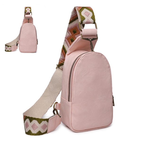 PU Læder Crossbody Sling Bag til Kvinder Multipurpose Brysttaske Udendørs Vandreture Travel Daypack