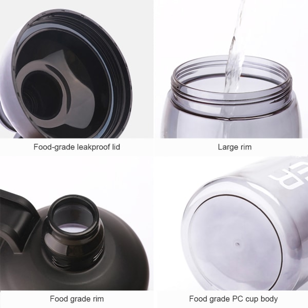 2000ML 64oz sportplastvattenflaska Handgrepp Rymdsport för utomhusklättring Fotvandring Vattenflaska