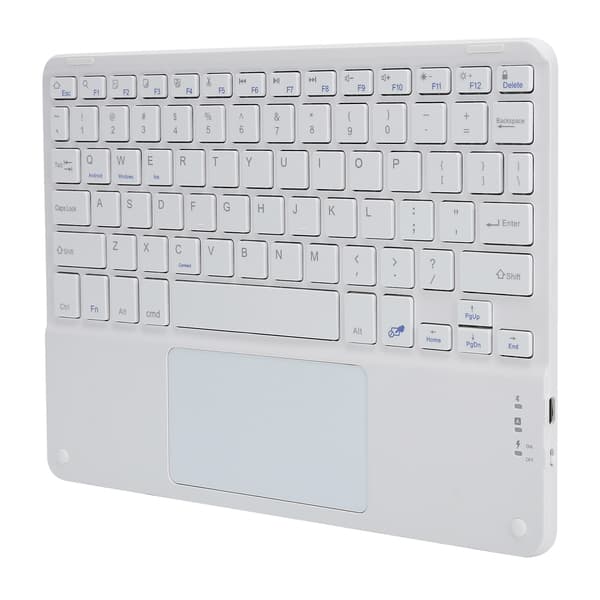 Trådløst Bluetooth-tastatur Touch Multi Function Eksternt computertilbehør Firkantet hætte 10in Hvid