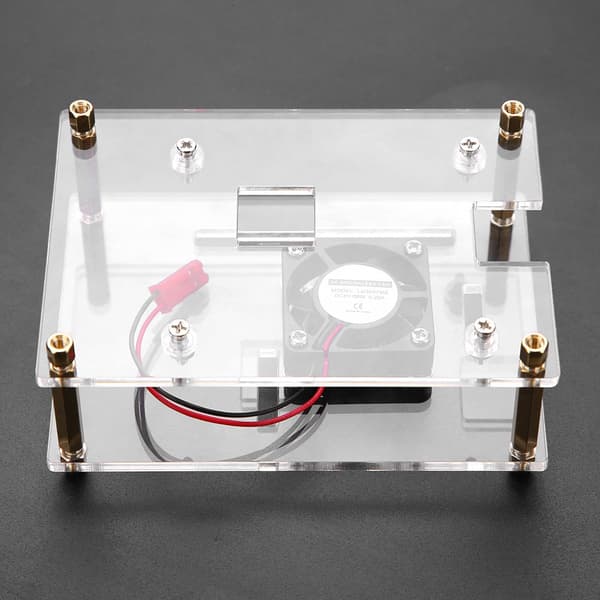 Akryl PMMA-kapsling Skyddsfodral Kylfläkt för Raspberry Pi 2 3 Model B och Pi b