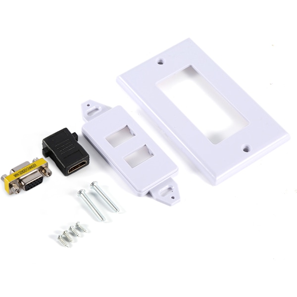 1 Port HDMI Hunn 1 Port VGA Hunn AV Vegguttak Video Sokkel Face Connector Plate Hvit