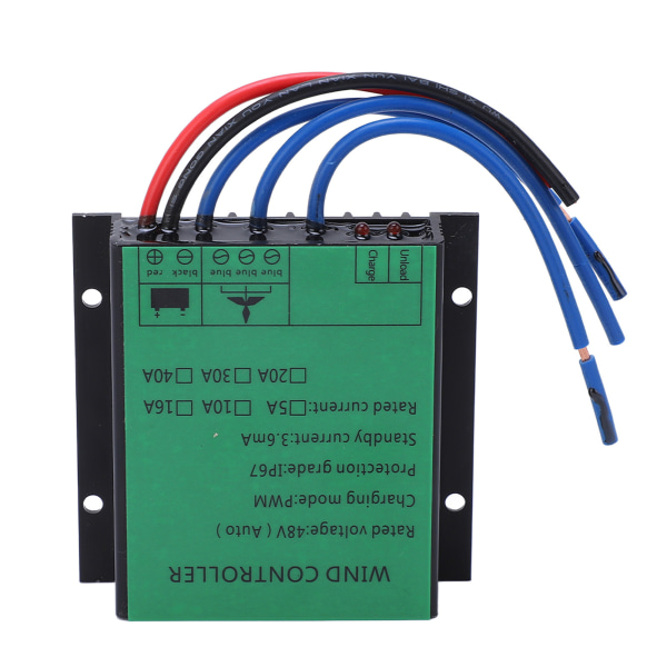 Vindmølle Generator Controller 1000W Effektiv PWM Opladning IP67 LED Indikerer Vindmølle Regulator 48V 40A