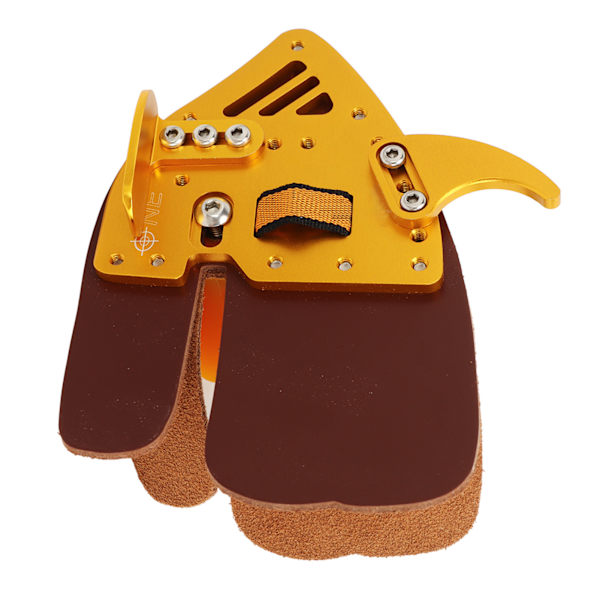 Bueskydning Finger Tab Bueskydning Fingerbeskytter Fingerbeskyttere til Udendørs Skydning Recurve Bue Integreret Design Guld Brun Læder S
