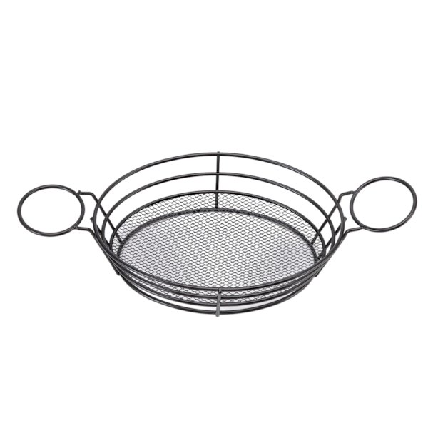 Fritøsekurv i rustfritt stål 304, enkel stil, enkel rengjøring, lett netting, snackplate for restaurant, oval form med håndtak