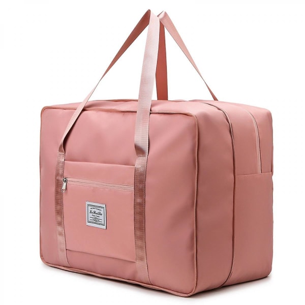 Bærbar Open End rejsebagage Bagageopbevaringstaske Bæretaske Oxford Cloth Large Kapacitet Pink