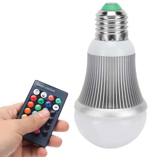 5W E27 RGB LED-lampa Fjärrkontroll RGBW Färgförändrande Glödlampa för KTV Bar Club 85-265V