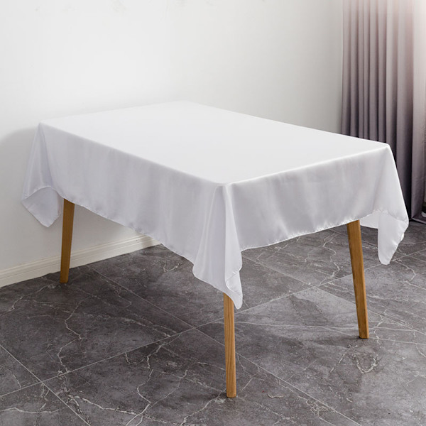 Rektangulær hvid dug i polyester 145x305cm til spisestue, bryllupsfest, hotel