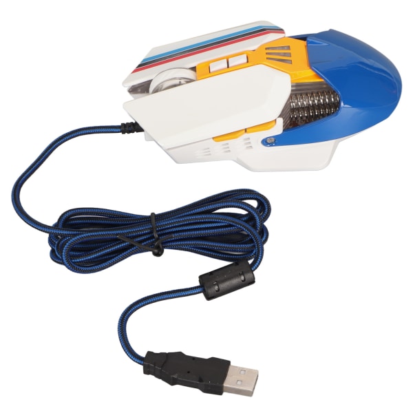 Kablet mus Ergonomisk RGB bakgrunnsbelyst Justerbar DPI 7 programmerbare taster Gaming Mus for Gaming Office Study White