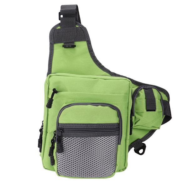 Polyester multifunktionell crossbody-väska för fiskeredskap med justerbara axelremmar (grön)