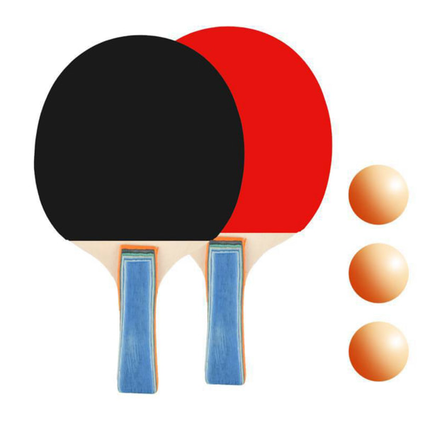2 stk bordtennisracket med 3-pong-ball-bord-pong-ball padlesett for treningsstudio