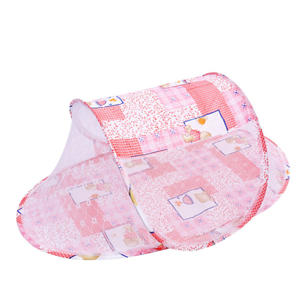 Baby seng nettpiggfolding pustende glidelås lukking gratis installasjon spedbarn seng mesh netting rosa