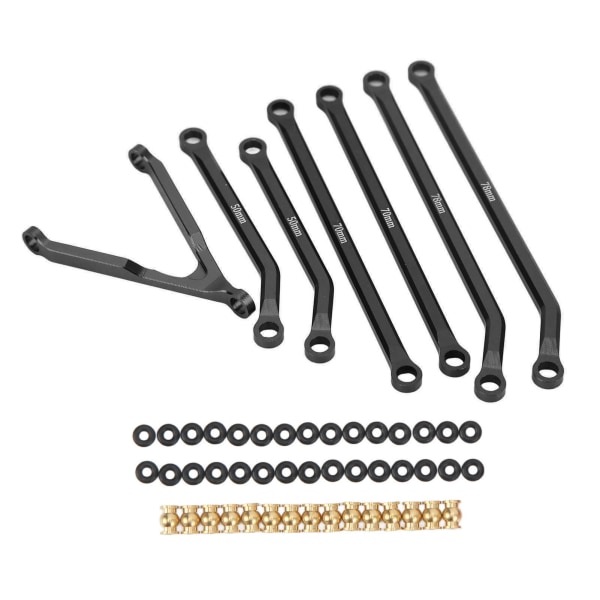 RC Chassis Rod Kit Pull Tie Upgrade Aluminum Link Set for Axial SCX24 AXI00005 1/24 Car Black