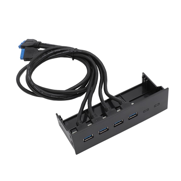 USB 3.0 frontpanelhub 5.25in 4 porte 5Gbps stabilt plug and play optisk drev frontpanel til desktop bundkort
