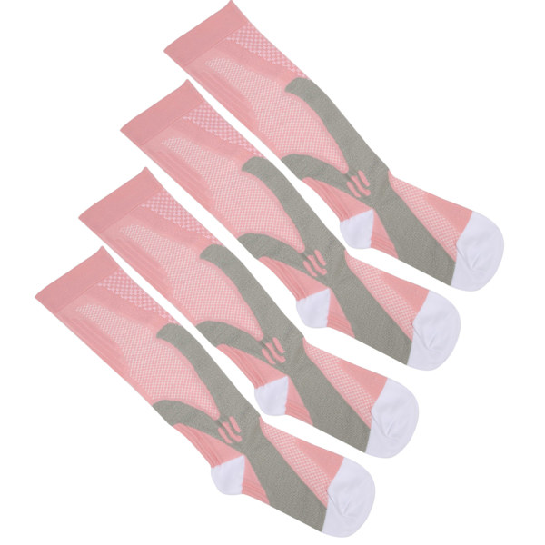 2 par/ set Utomhussport kompressionsstrumpor Benstöd Stretch löparstrumpor under knärosa