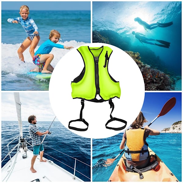 Flydevest Opdriftshjælp Oppustelig sikkerhedsjakke Snorkelvest Opdriftshjælp Dykkerveste til sejlsport Kajak Kano fiskeri