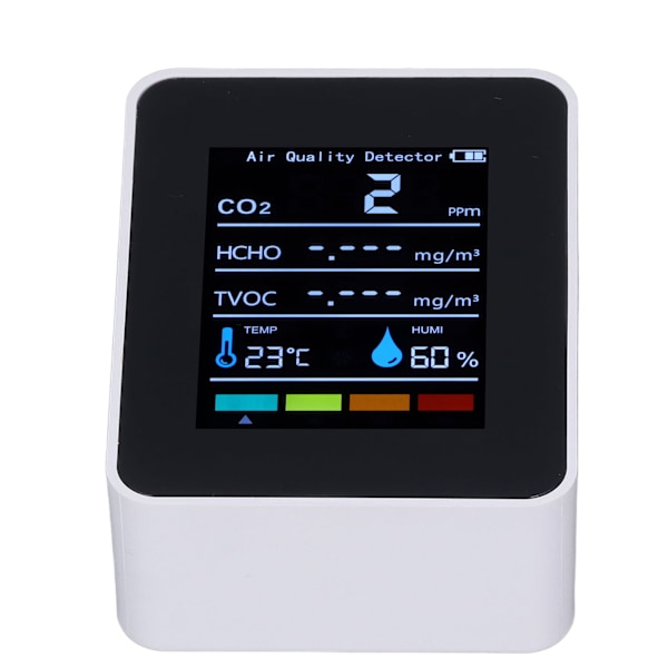 Hvid infrarød CO2-detektor Realtime-aflæsning Nøjagtig kuldioxidtemperatur Fugtighed Luftkvalitetsmonitor Meter