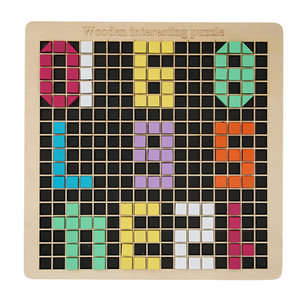 Barn trä mönster block som styrelse geometriska matchande spel Blocks set pussel leksak