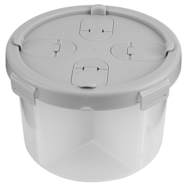 Matbehållare för spannmål, halvtransparent, 4 fack, grå (1,8 l)