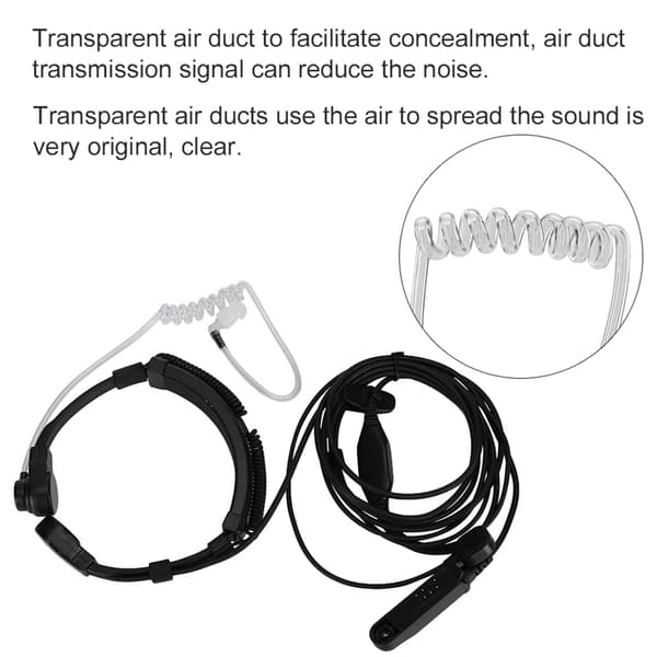 Luftakustisk rør halsvibration PTT mikrofonheadset til BaoFeng UV XR A 58 UV 9R Plus GT-3WP