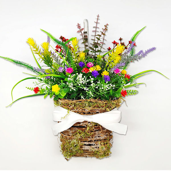 Texas Wildflower Krans Floral Kunstig Sommerhus Krans Sommer Forår Levende Blomsterkrans til Hoveddør Dekoration