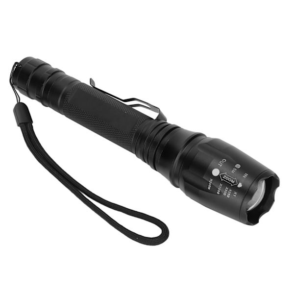 LED-ficklampa 5000LM starkt ljus teleskopisk zoom nöd vattentät ficklampa för äventyr resor vandring camping
