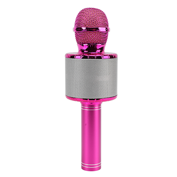 Trådløs Bluetooth Karaoke Mikrofon Multifunktion HiFi Højttaler Bærbar Trådløs Kondensator Mikrofon med LED Lys Pink