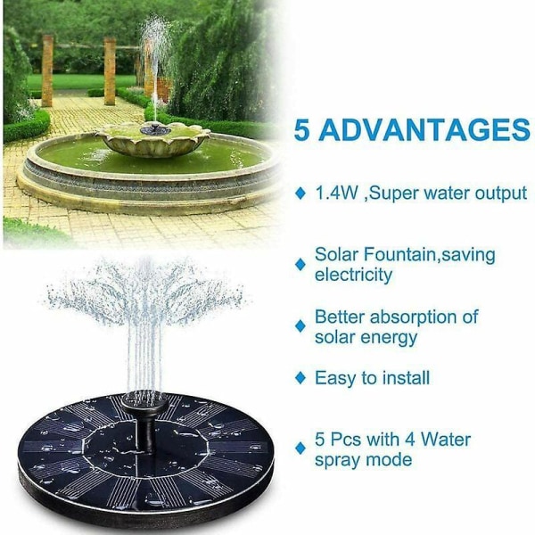 Solar Fountain Pump - Dekorative hagedammens fontener