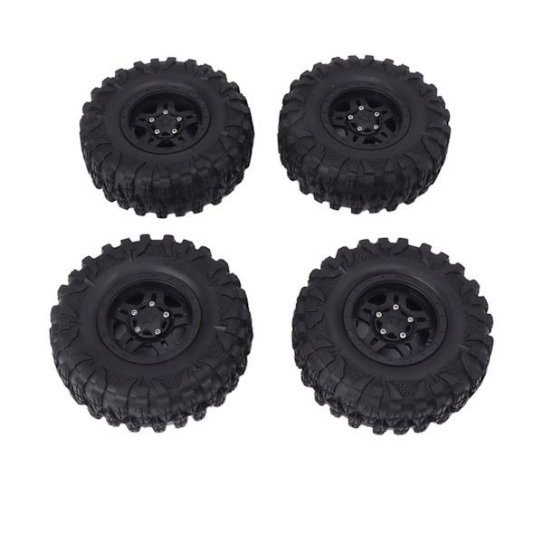 4 stk. RC Dæk 2.2in Sort Gummi Nem Installation Slidstærk RC Bil Udskiftning med Plastikfælg til 12mm Hex RC Bil