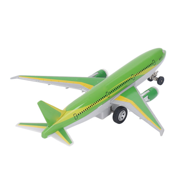 Legering Drag tillbaka Flygplan Leksak Barn Simulerad Diecast Ljud Ljus Flygplan Modell Leksak Hem Dekoration Grön