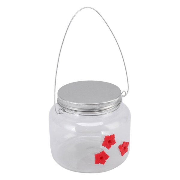 Hängande fågelmatare 475 ml Unik design med röda blommor 3 matningsportar Bred öppning Lätt att fylla Fågelmatare