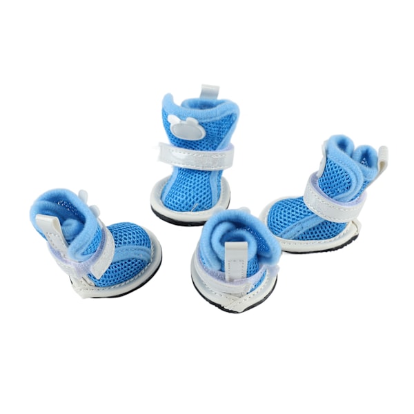 Hundesko i Mesh - Anti-Slip, Åndbar, Letvægts, Moderigtig, Sommerstøvler til Bichon Teddy Blå