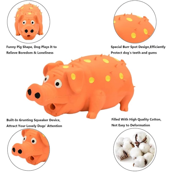 Pig Squeaky Dog Toy Interaktivt Hundetyggespil Gummi Pig Dog Toy til Små Mellemstore Store Hunde