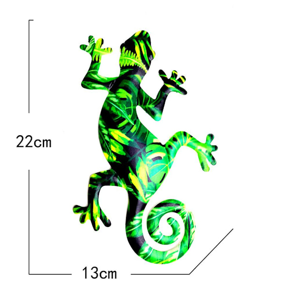 Metall Gecko Väggkonst Dekor Hängande Skulptur för Hem Sovrum Vardagsrum Kontor Trädgård Dekor
