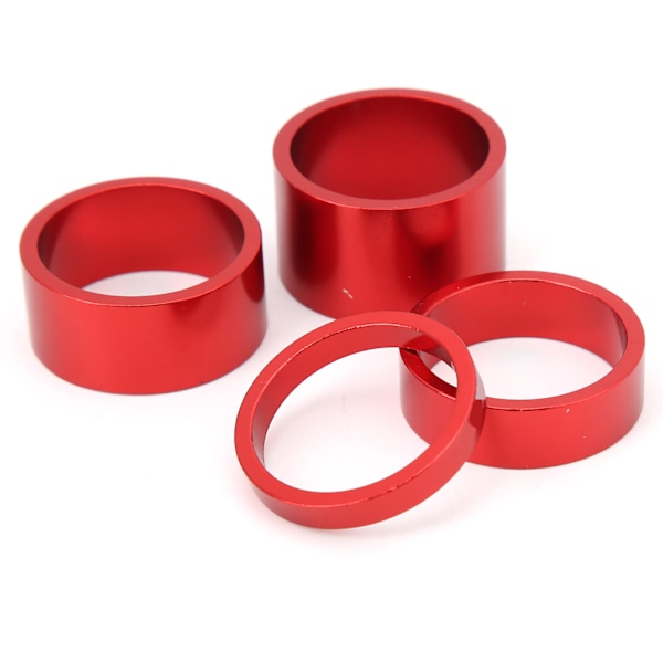 4 kpl / set polkupyörän etuhaarukan aluslevy kuulokevälikkeet 5 10 15 20 mm kuulokkeen varren aluslevyn tiiviste, punainen