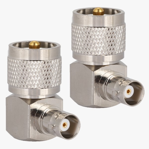 2 STK BNC hun til M han adapter retvinklet albuestik