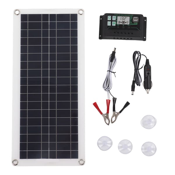 30W 30A Solpanel Oplader Controller Kit Polykrystallinsk Silicium 12V Bil Autocamper Båd Marine Trailer