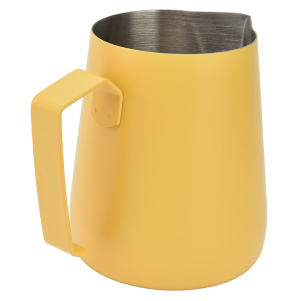 Mjölkskummare Pitcher Tjockare Skummare Kopp 450ml med Spetsig Pip för Kaffemaskin CafeGul