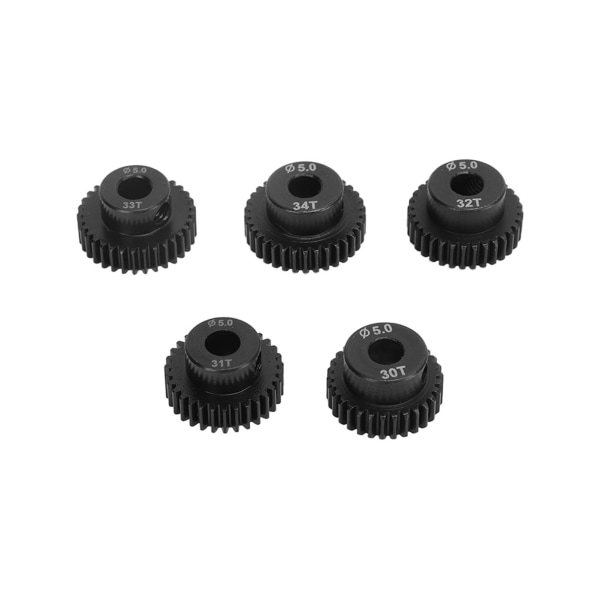 5 st RC Pinion Gear Set 30T 31T 32T 33T 34T Hög hårdhet 48DP 5.0mm Lågbrus RC-tillbehör med set för 1:10 RC-bil