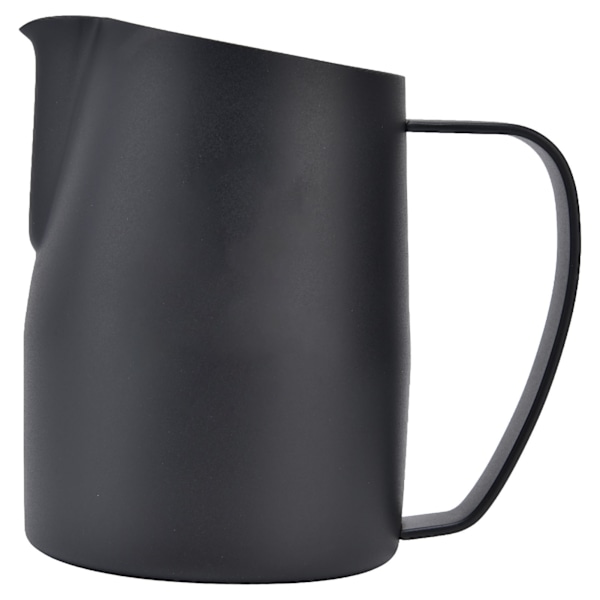 Thickened Milk Frothing Pitcher Pointed Spout Frother Cup 450ml with Bevel Top PTFE Coating for Coffee Machine CafeBlack